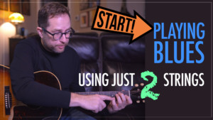 play blues guitar using just 2 strings